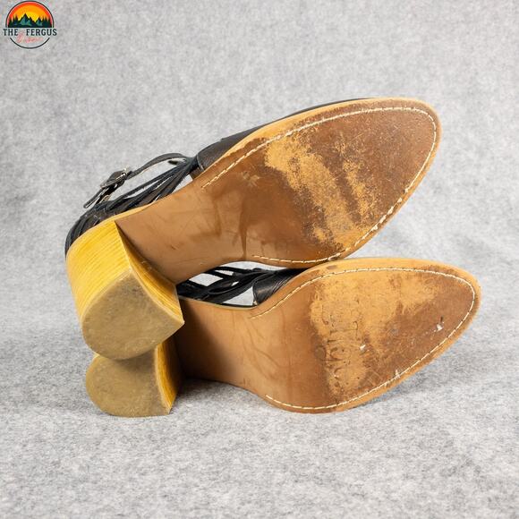 Latigo Jasmine Ankle Booties Black Adjustable Strap Block Heels Women's Size 7 M - Picture 6 of 11